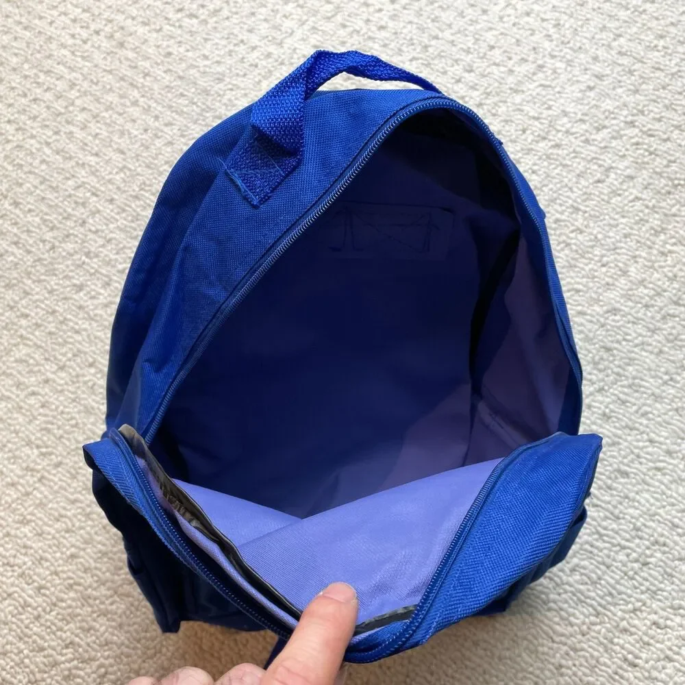 Unbranded Youth Backpack Blue Solid East Palo Alto College Fair Logo Zip School